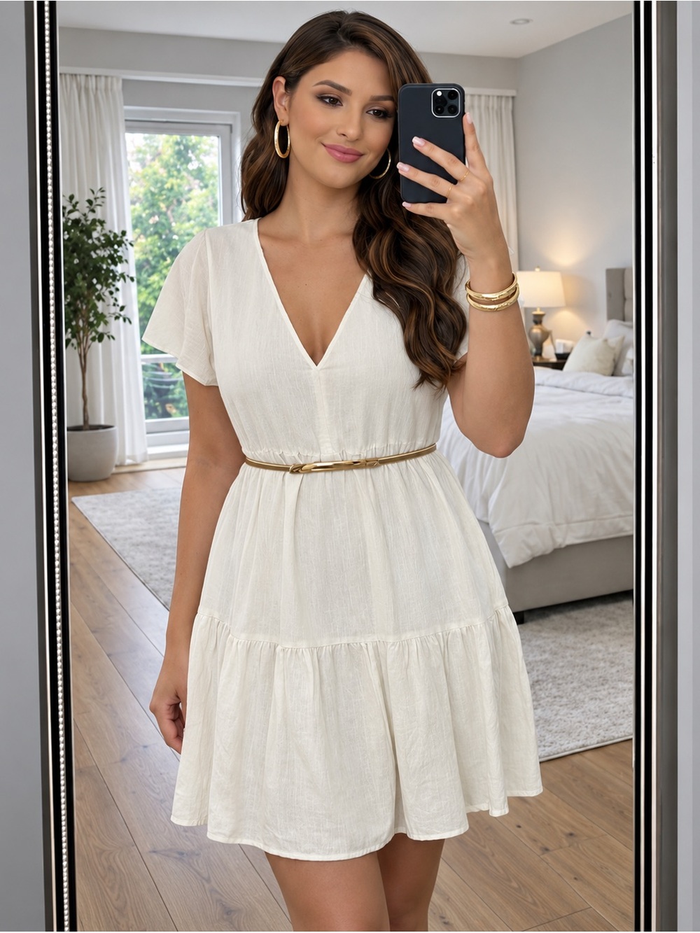 Universal Thread White Flutter Sleeve
